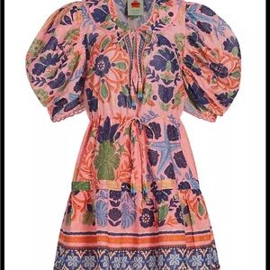 Farm Rio, seashell tapestry mini dress pink extra small